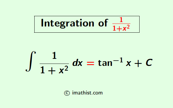 Integral of 1/(1+x^2)